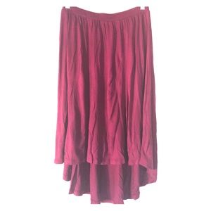 Hi-Lo Cranberry Pink Ruffled Skirt